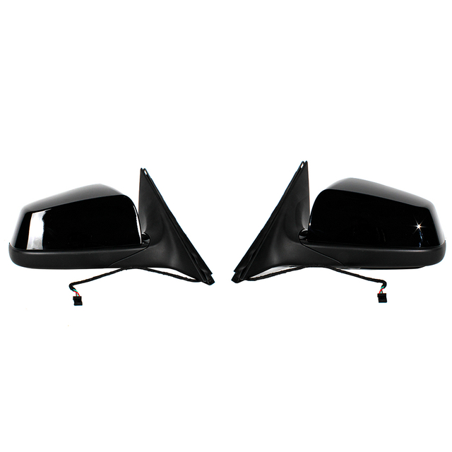 Conjunto de espejo trasero para BMW E60 E61 LCI 2008 - 2010 Pintura negra Configuración media