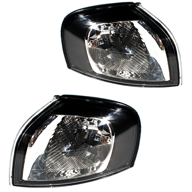 Luz de esquina para Volvo S80 1999-2006/Marco Negro/Doble Bombilla/Derecha